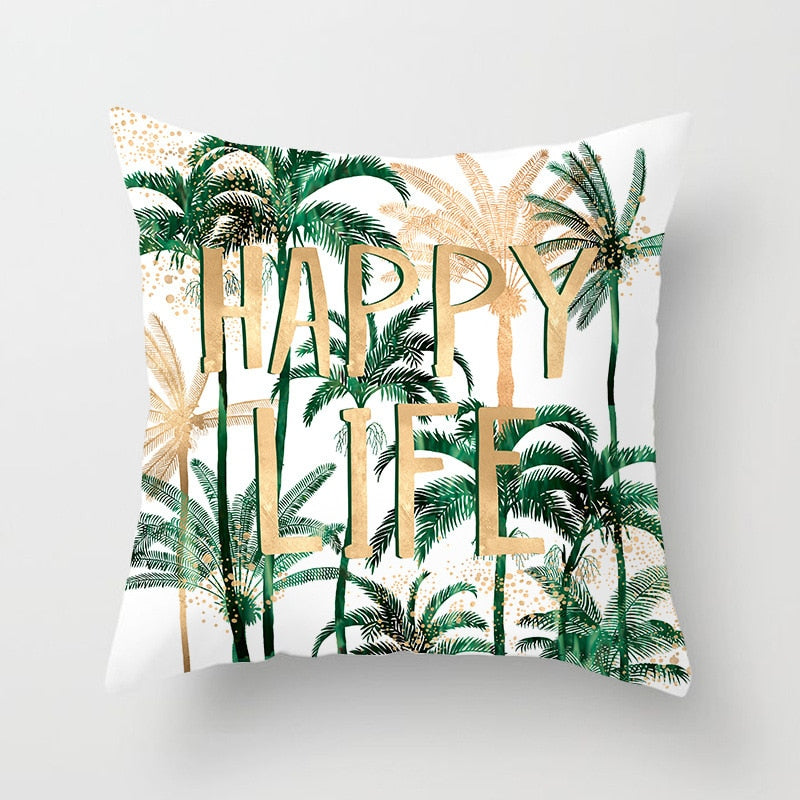 Tropical Leaf Cactus Monstera Cushion Cover 45*45cm Polyester Throw Pillows Sofa Home Decor Decoration Decorative Pillowcase