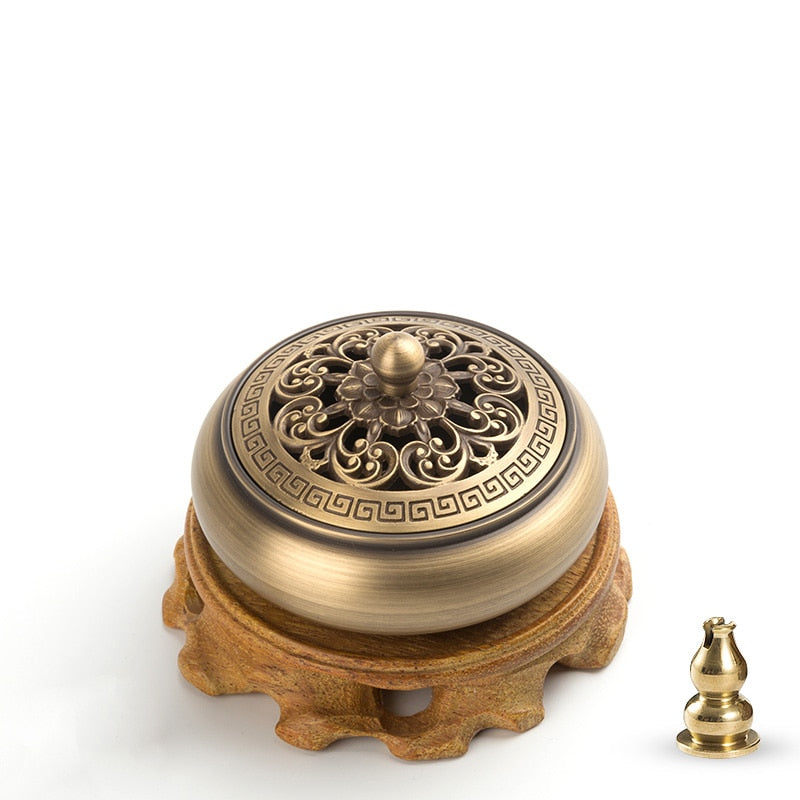 Indoor copper incense burner Aromatherapy Natural Aroma incense coil Fragrance censer holder room home decoration