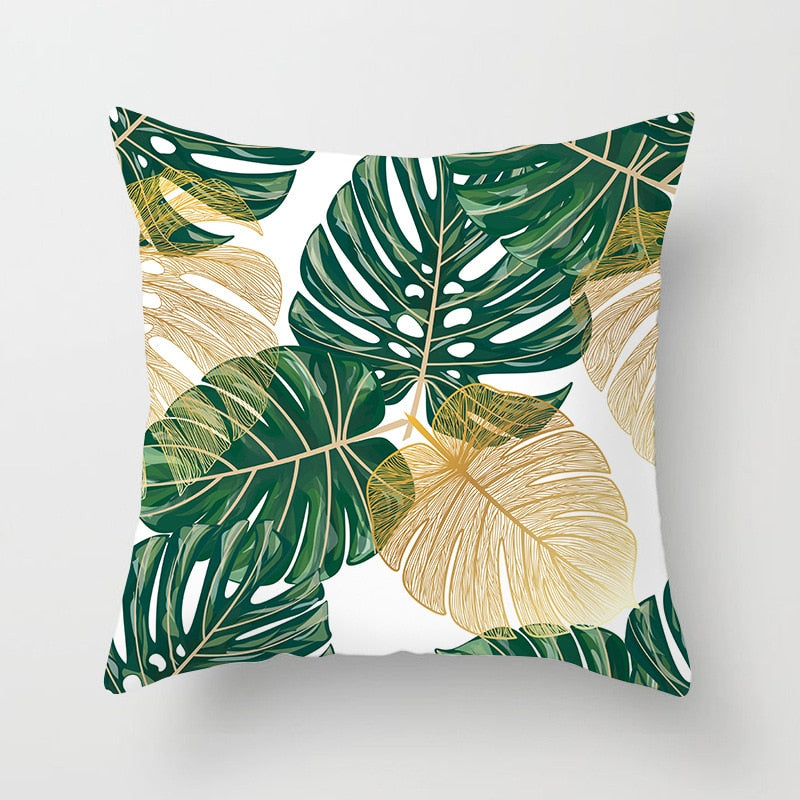 Tropical Leaf Cactus Monstera Cushion Cover 45*45cm Polyester Throw Pillows Sofa Home Decor Decoration Decorative Pillowcase