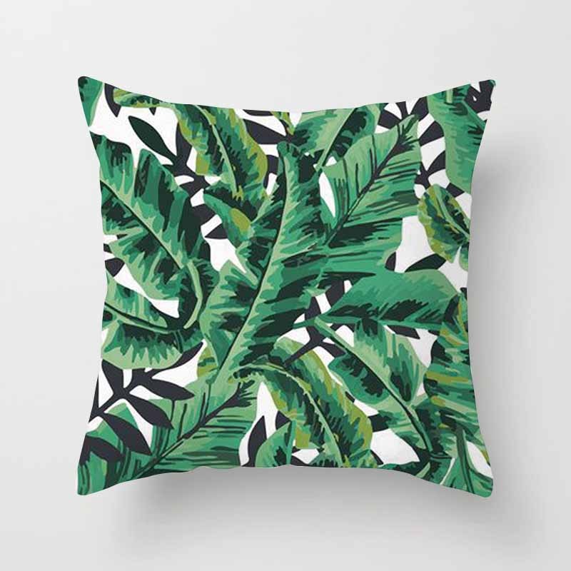 Tropical Leaf Cactus Monstera Cushion Cover 45*45cm Polyester Throw Pillows Sofa Home Decor Decoration Decorative Pillowcase