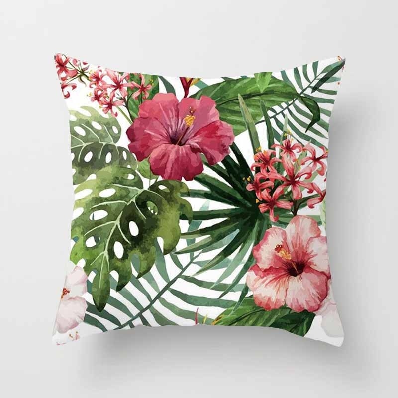 Tropical Leaf Cactus Monstera Cushion Cover 45*45cm Polyester Throw Pillows Sofa Home Decor Decoration Decorative Pillowcase