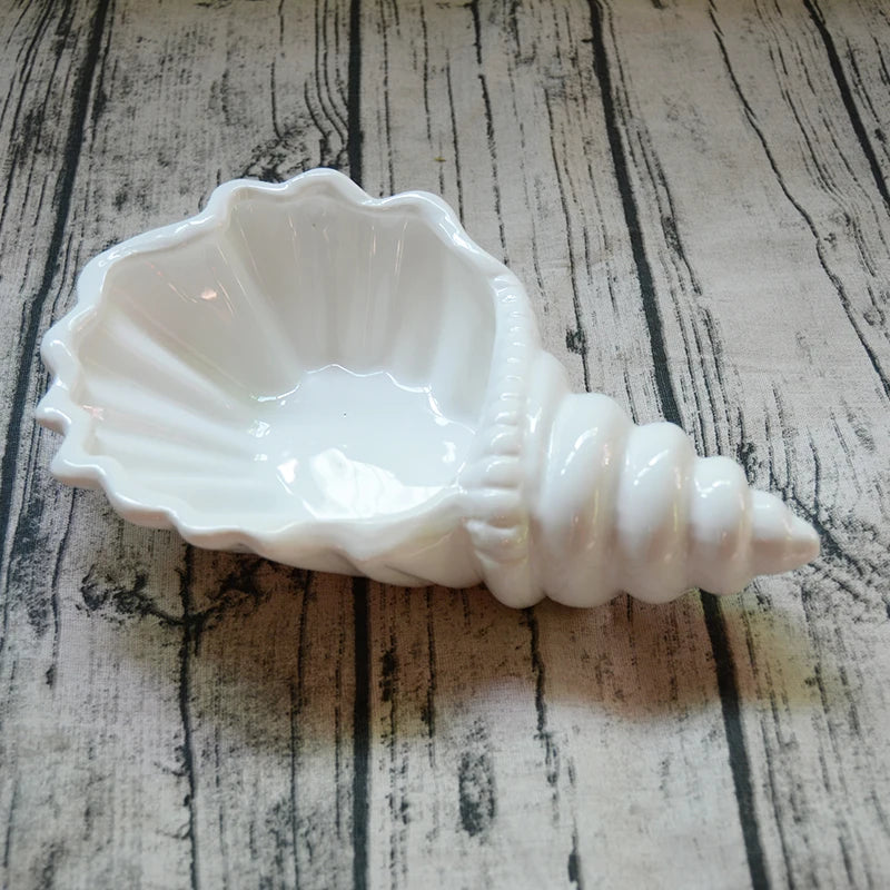 Creative White Conch Ceramic Plates