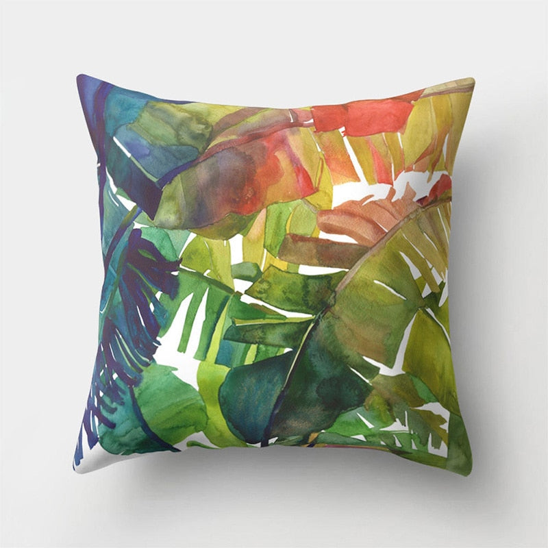 Tropical Leaf Cactus Monstera Cushion Cover 45*45cm Polyester Throw Pillows Sofa Home Decor Decoration Decorative Pillowcase