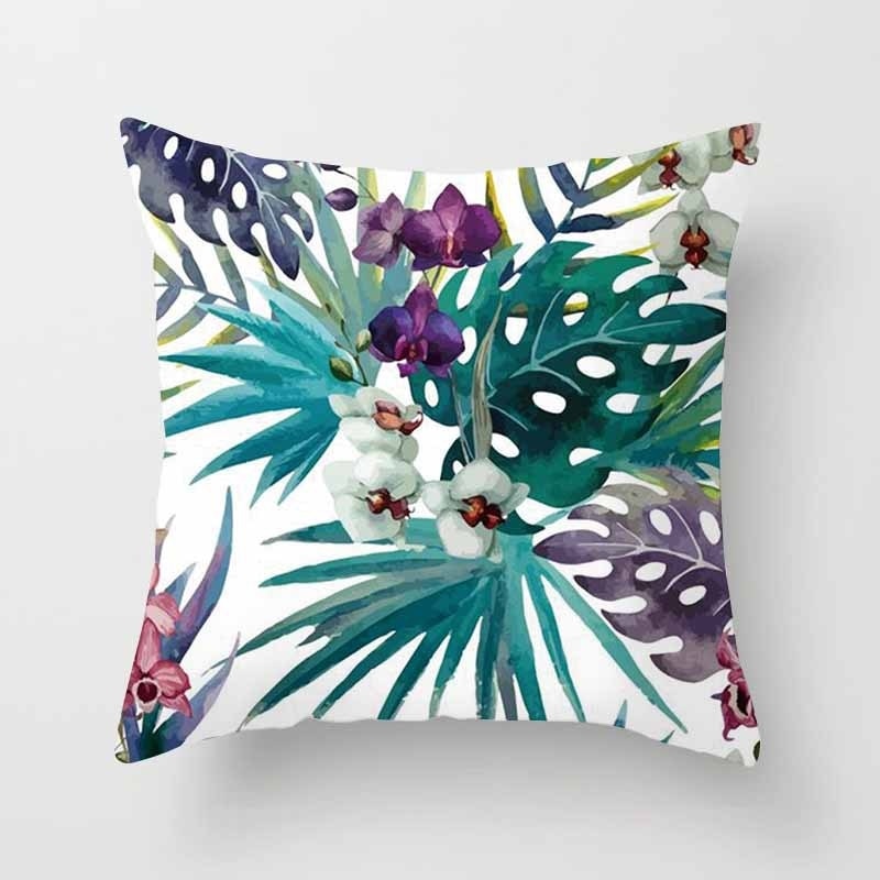 Tropical Leaf Cactus Monstera Cushion Cover 45*45cm Polyester Throw Pillows Sofa Home Decor Decoration Decorative Pillowcase