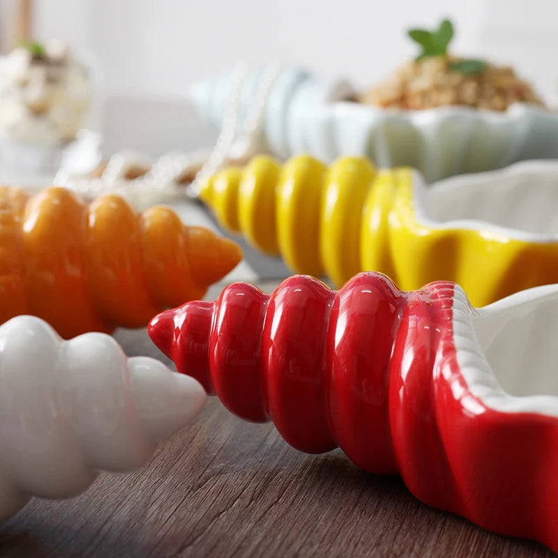 Creative White Conch Ceramic Plates