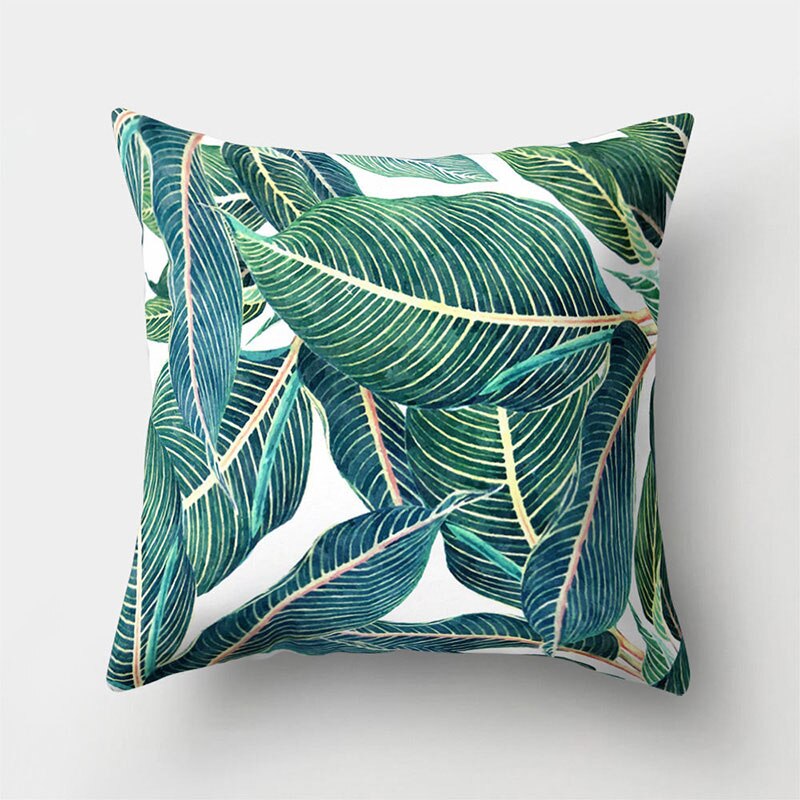 Tropical Leaf Cactus Monstera Cushion Cover 45*45cm Polyester Throw Pillows Sofa Home Decor Decoration Decorative Pillowcase