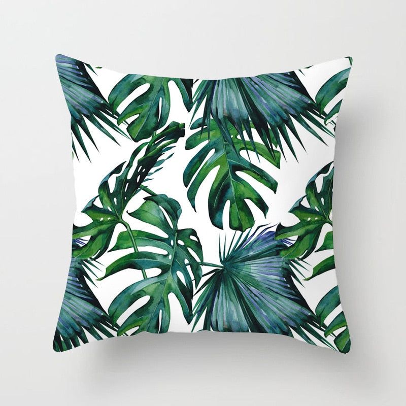 Tropical Leaf Cactus Monstera Cushion Cover 45*45cm Polyester Throw Pillows Sofa Home Decor Decoration Decorative Pillowcase