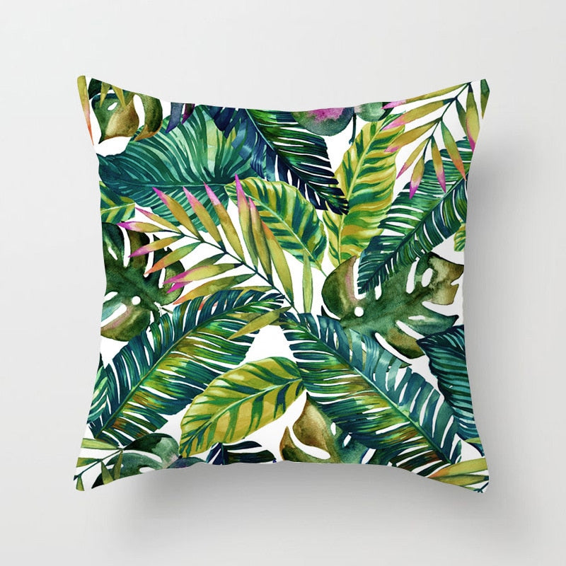 Tropical Leaf Cactus Monstera Cushion Cover 45*45cm Polyester Throw Pillows Sofa Home Decor Decoration Decorative Pillowcase