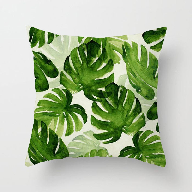 Tropical Leaf Cactus Monstera Cushion Cover 45*45cm Polyester Throw Pillows Sofa Home Decor Decoration Decorative Pillowcase