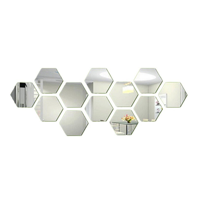 3D Hexagon Acrylic Mirror Wall Stickers DIY Art Wall Decor Stickers Living Room Mirrored Sticker Gold Home Decor wall decor living room modern decor styles modern home room design modern home styling