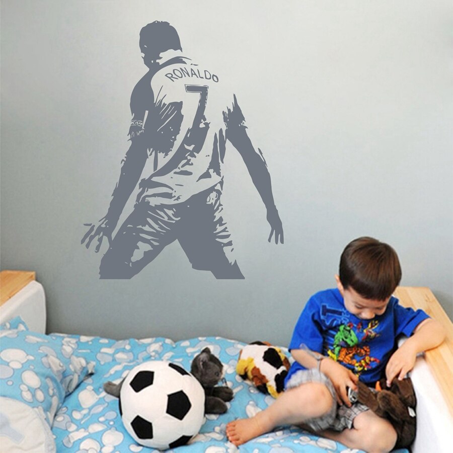 Football Cristiano Ronaldo Vinyl Wall Sticker Soccer Athlete Ronaldo Wall Decals Art Mural For Kis Room Living Room Decoration