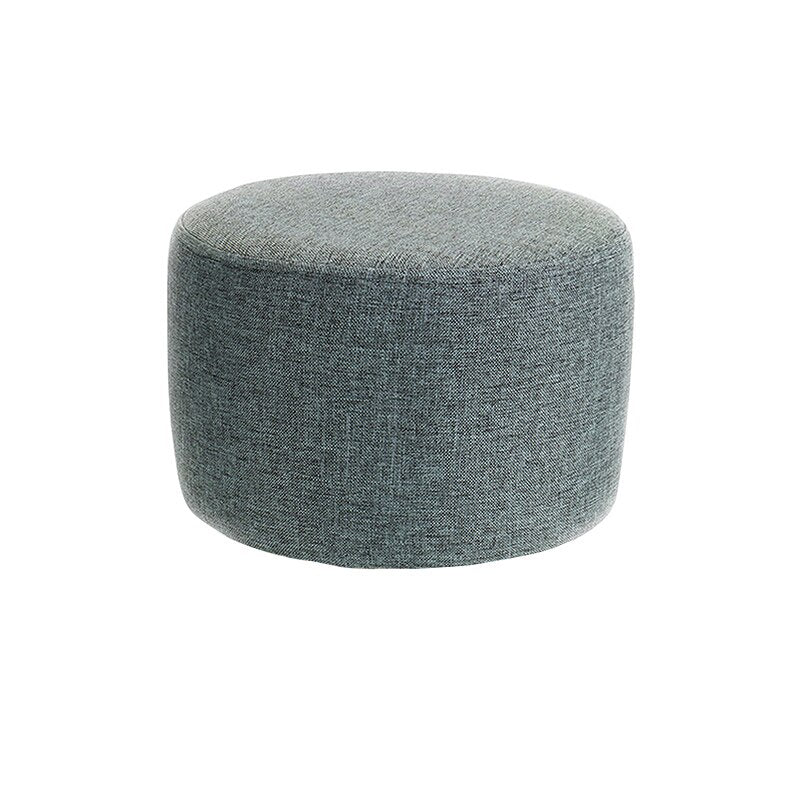 Round Stool Cover Cotton Linen Ottoman Footstool Protector Elastic Footstool Slipcover for Living Room Home Decor Housse De Pouf