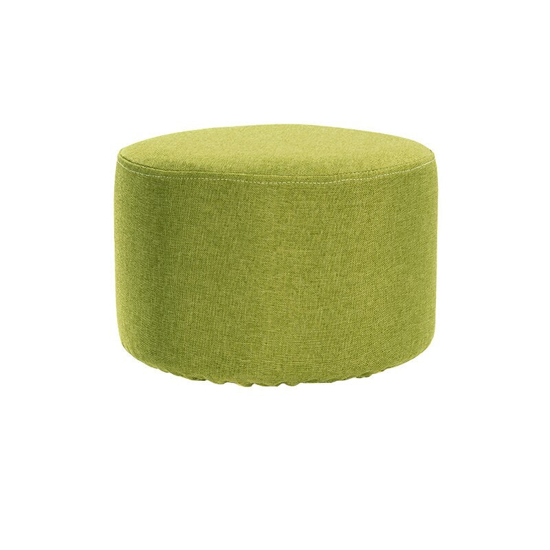 Round Stool Cover Cotton Linen Ottoman Footstool Protector Elastic Footstool Slipcover for Living Room Home Decor Housse De Pouf