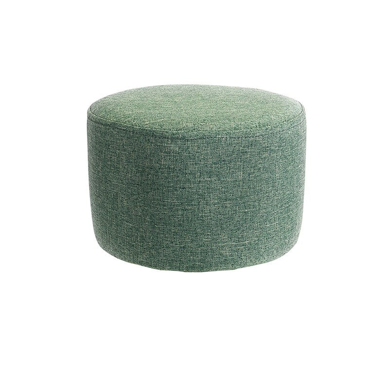 Round Stool Cover Cotton Linen Ottoman Footstool Protector Elastic Footstool Slipcover for Living Room Home Decor Housse De Pouf