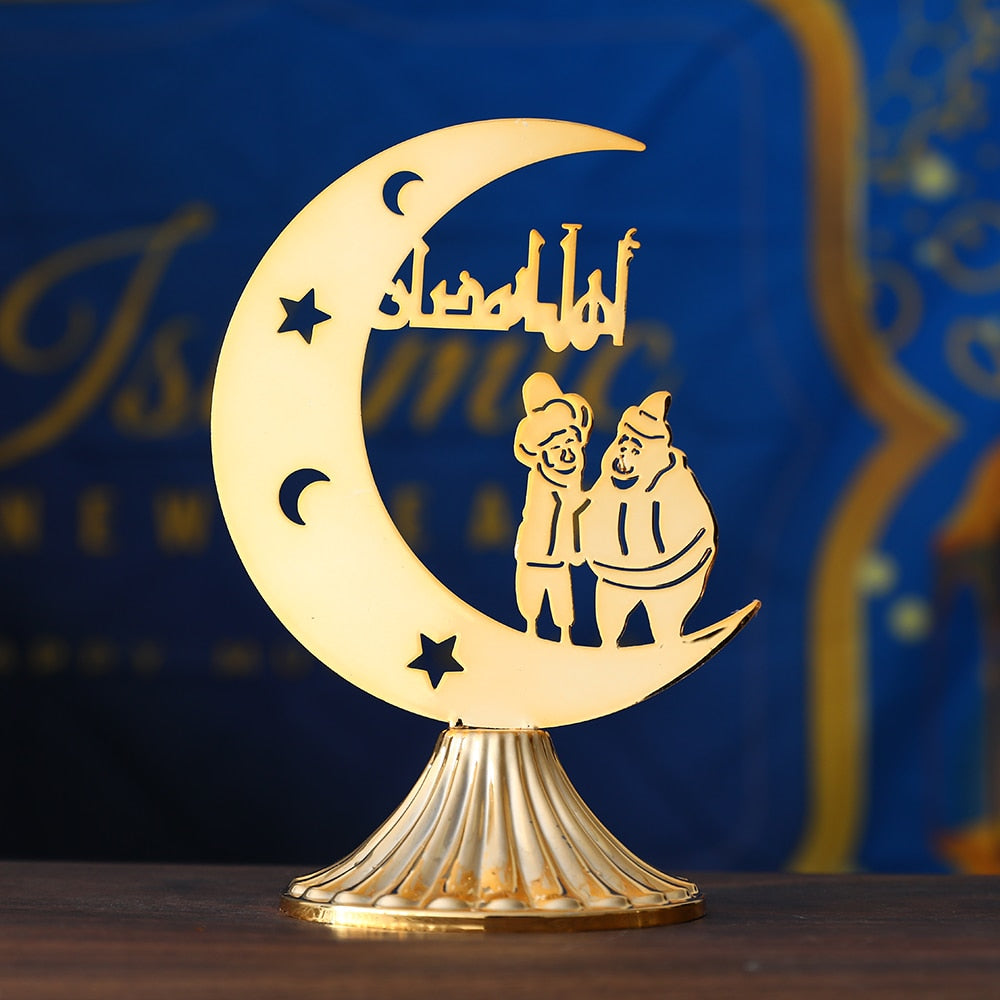 EID Mubarak Metal Dessert Nuts Tray Incense Burner  Islam Muslim Festival Party Ornaments Star Moon Ramadan Decorations for Home