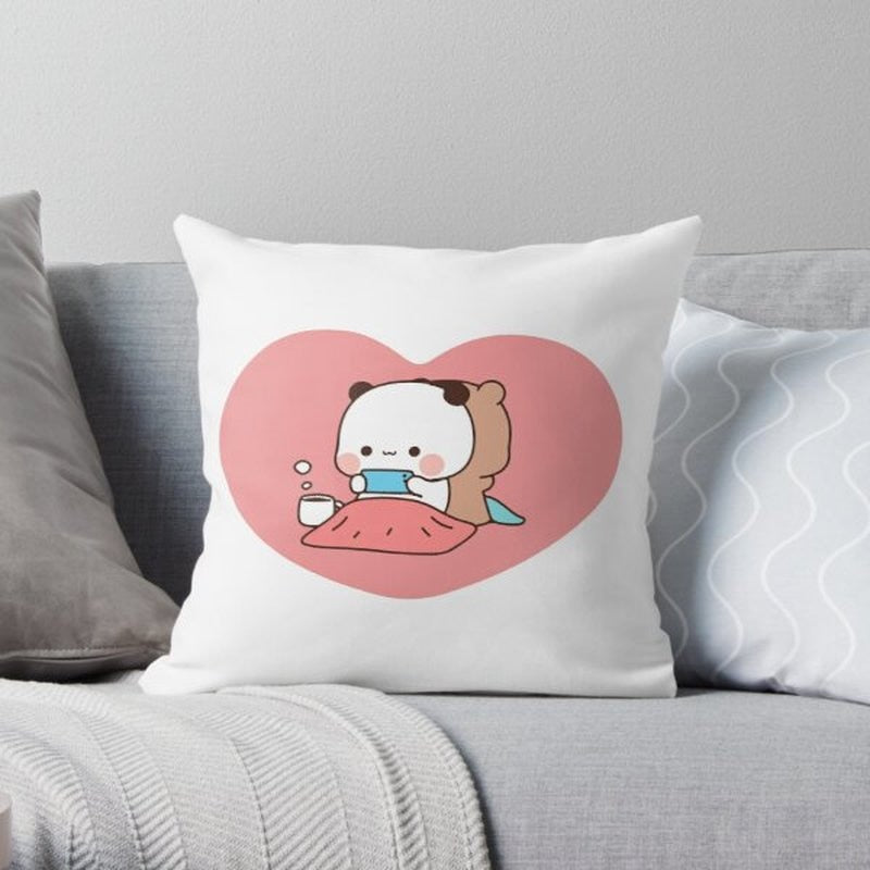 Panda bear hug Bubu duda Mochi Peach Cat Throw Pillow Bedroom Sofa Anime Bed Fashion Pillowcase