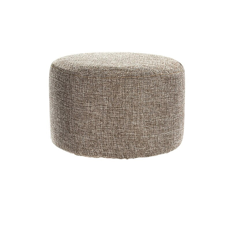 Round Stool Cover Cotton Linen Ottoman Footstool Protector Elastic Footstool Slipcover for Living Room Home Decor Housse De Pouf