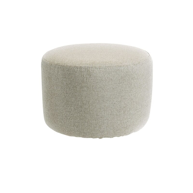 Round Stool Cover Cotton Linen Ottoman Footstool Protector Elastic Footstool Slipcover for Living Room Home Decor Housse De Pouf