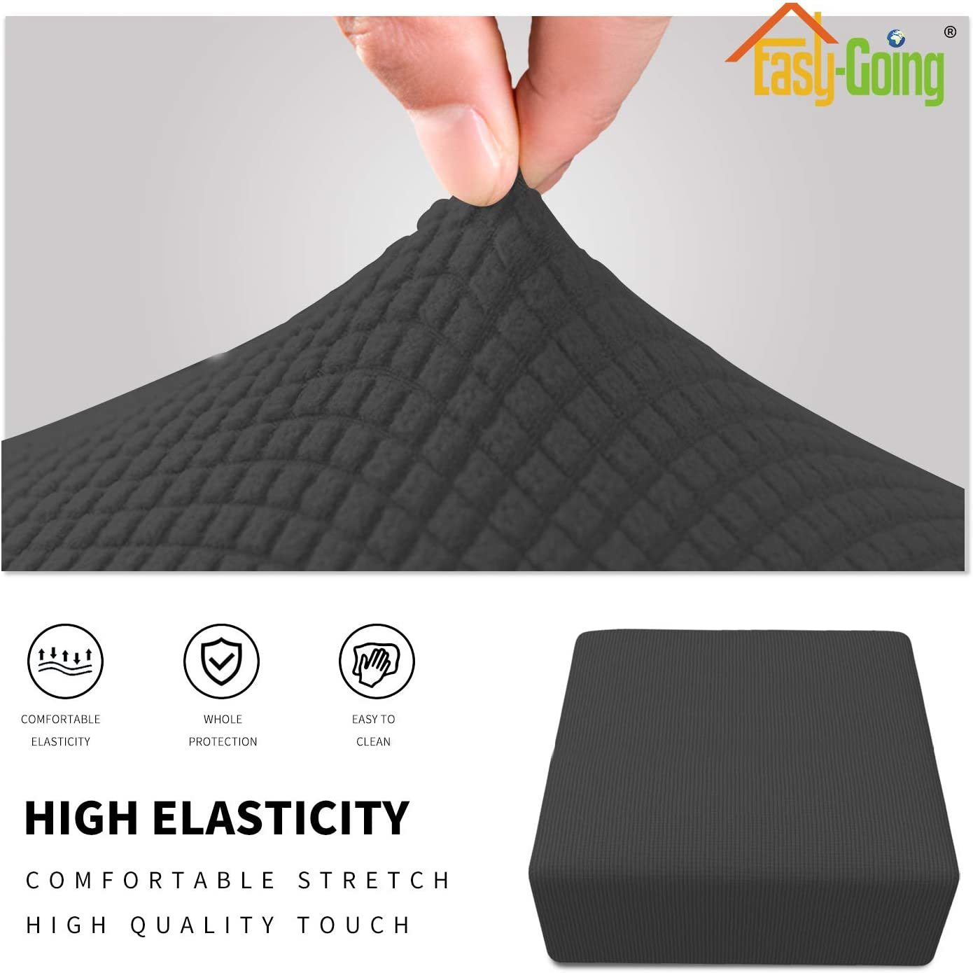 3 Sizes Square Jacquard Durable Customized Stretch Footrest Ottoman Cover Folding Storage Stool Furniture Protector Slipcover wall decor living room modern decor styles modern home room design modern home styling