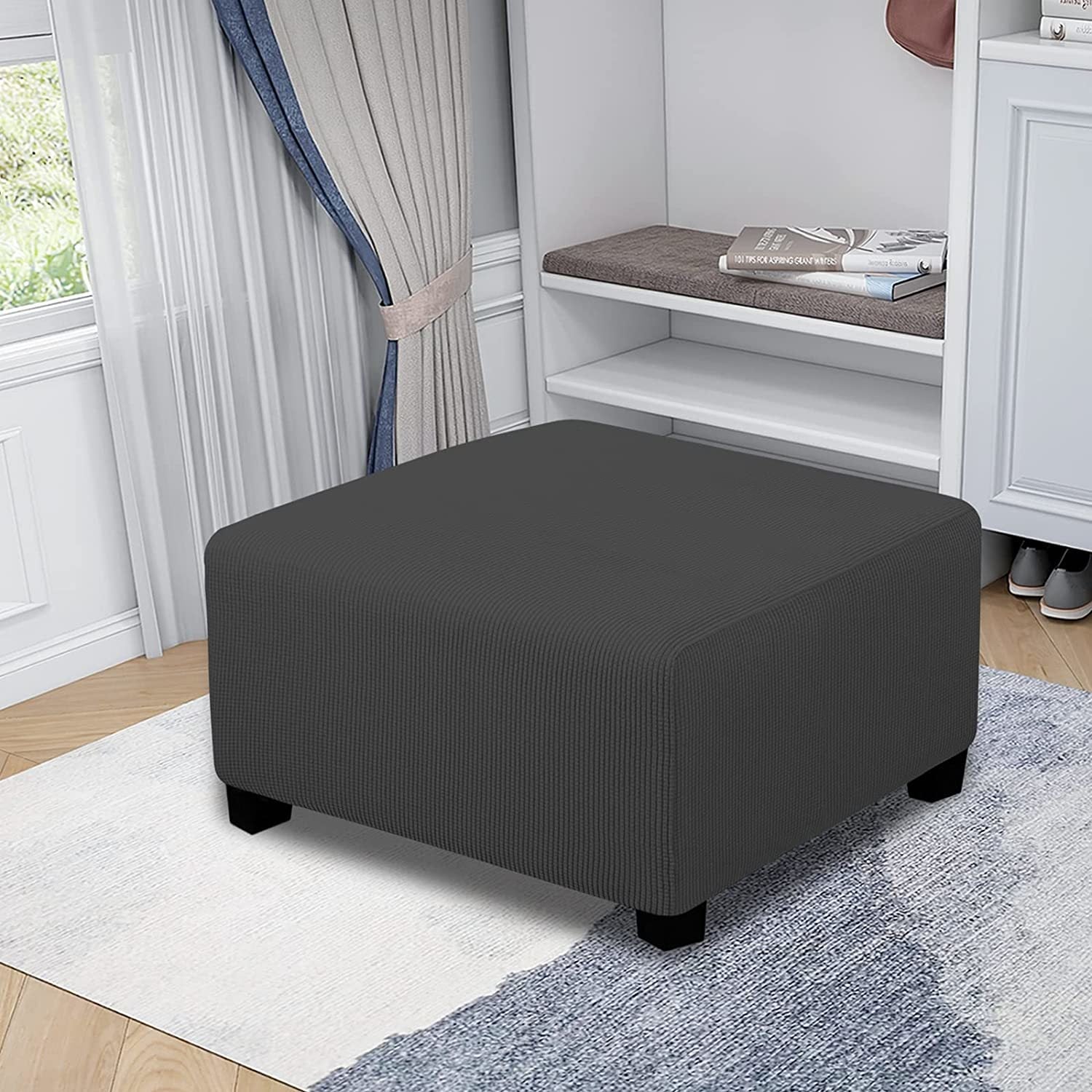 3 Sizes Square Jacquard Durable Customized Stretch Footrest Ottoman Cover Folding Storage Stool Furniture Protector Slipcover wall decor living room modern decor styles modern home room design modern home styling