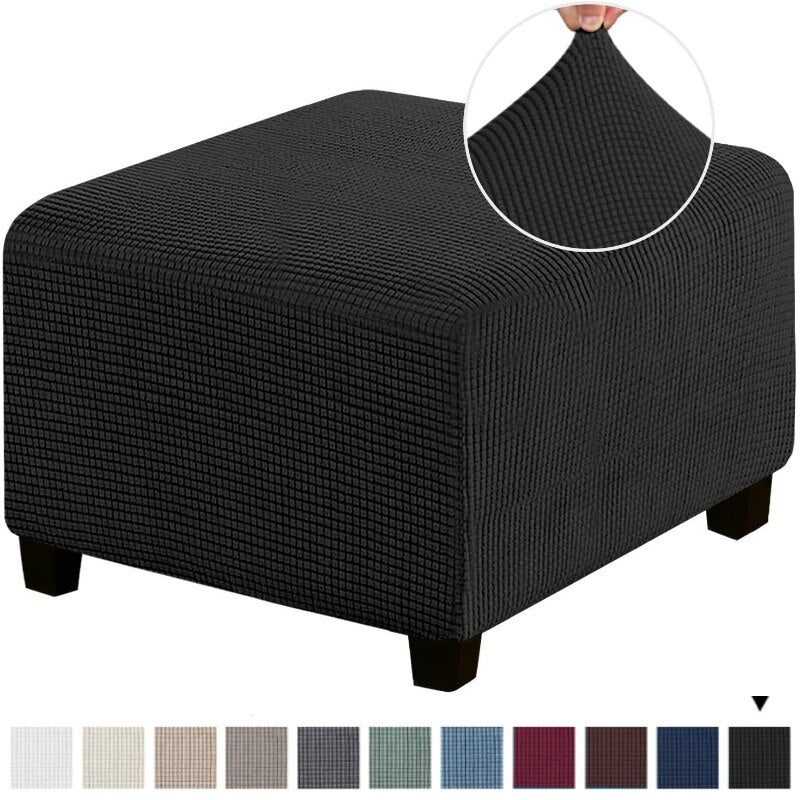 3 Sizes Square Jacquard Durable Customized Stretch Footrest Ottoman Cover Folding Storage Stool Furniture Protector Slipcover wall decor living room modern decor styles modern home room design modern home styling