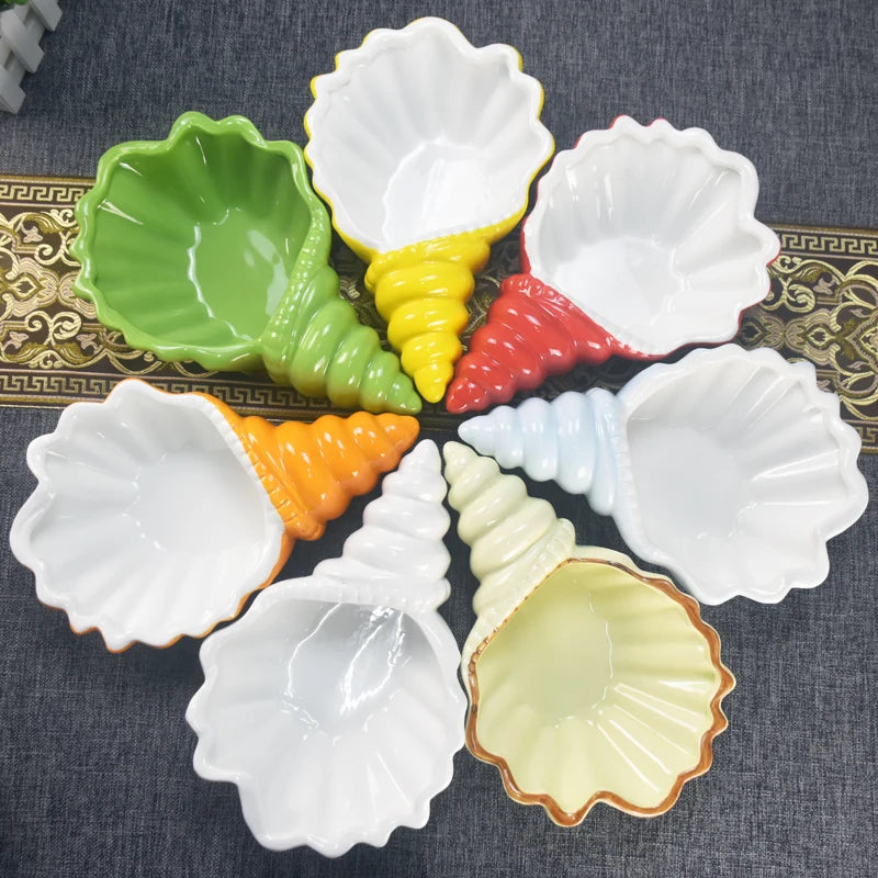 Creative White Conch Ceramic Plates