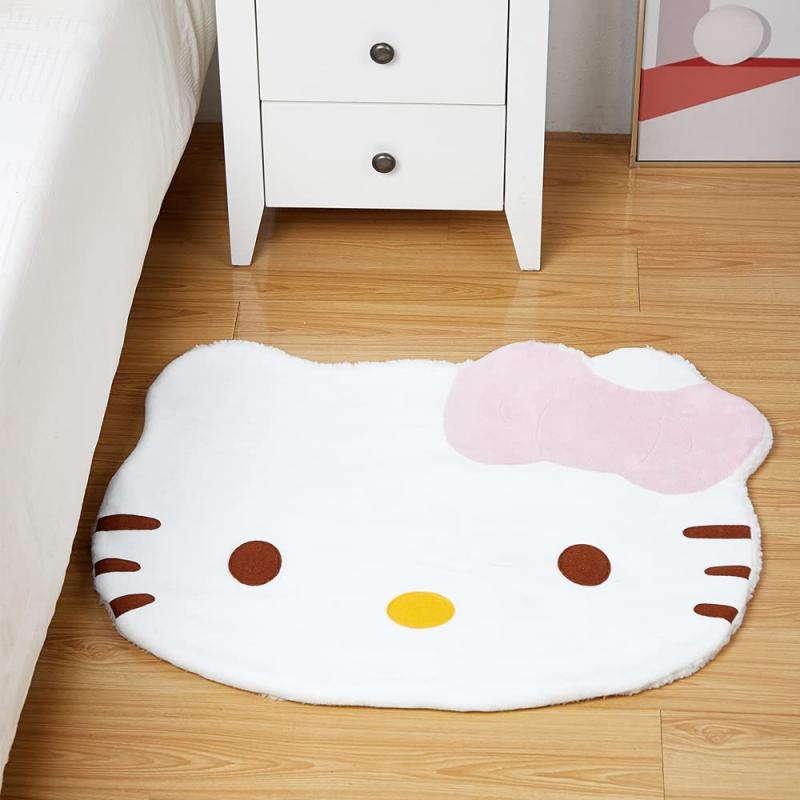 My Melody Carpet Super Soft Cute Cartoon Kittie Bedroom Mats Soft Children Area Rugs Kawaii Carpet Double Sided Fuzzy Blanket