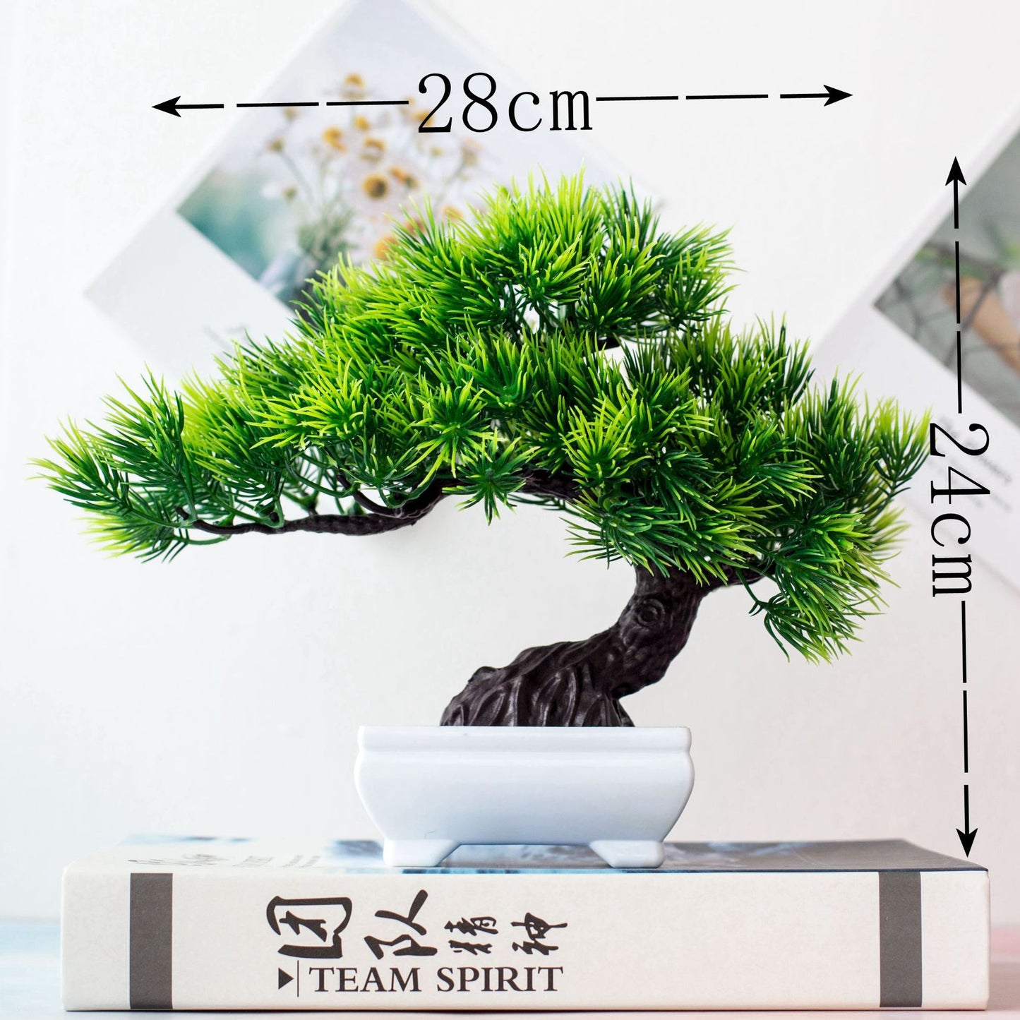 Artificial Plant Bonsai Plastic Small Tree Pot Fake Plant Flower Potted Ornaments for Home Room Table Garden Hotel Decoration