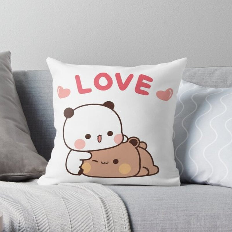 Panda bear hug Bubu duda Mochi Peach Cat Throw Pillow Bedroom Sofa Anime Bed Fashion Pillowcase