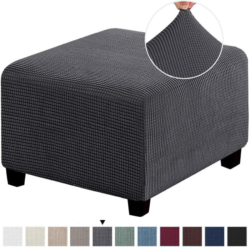 3 Sizes Square Jacquard Durable Customized Stretch Footrest Ottoman Cover Folding Storage Stool Furniture Protector Slipcover wall decor living room modern decor styles modern home room design modern home styling