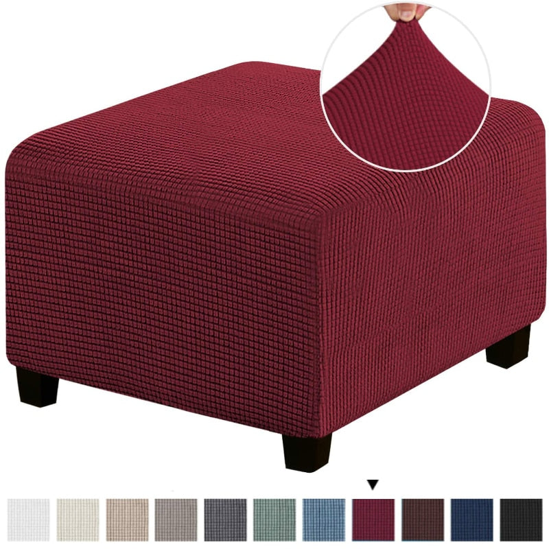 3 Sizes Square Jacquard Durable Customized Stretch Footrest Ottoman Cover Folding Storage Stool Furniture Protector Slipcover wall decor living room modern decor styles modern home room design modern home styling