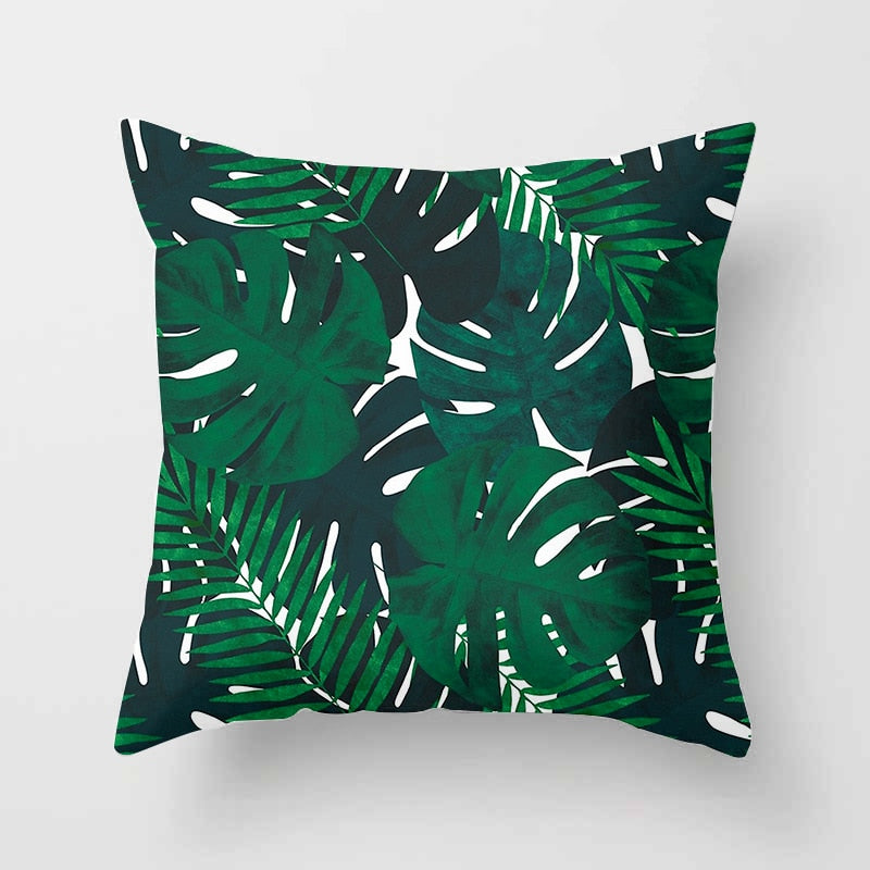 Tropical Leaf Cactus Monstera Cushion Cover 45*45cm Polyester Throw Pillows Sofa Home Decor Decoration Decorative Pillowcase