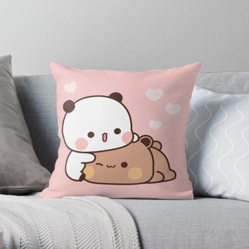 Panda bear hug Bubu duda Mochi Peach Cat Throw Pillow Bedroom Sofa Anime Bed Fashion Pillowcase