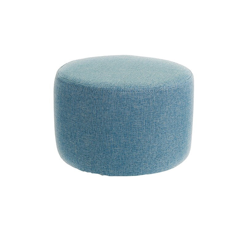 Round Stool Cover Cotton Linen Ottoman Footstool Protector Elastic Footstool Slipcover for Living Room Home Decor Housse De Pouf