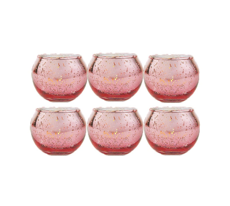 YuryFvna 6/12 Pcs Mercury Glass Candle Holders Votive Tealight Candlestick Wedding Centerpieces Parties Home Decoration Gift