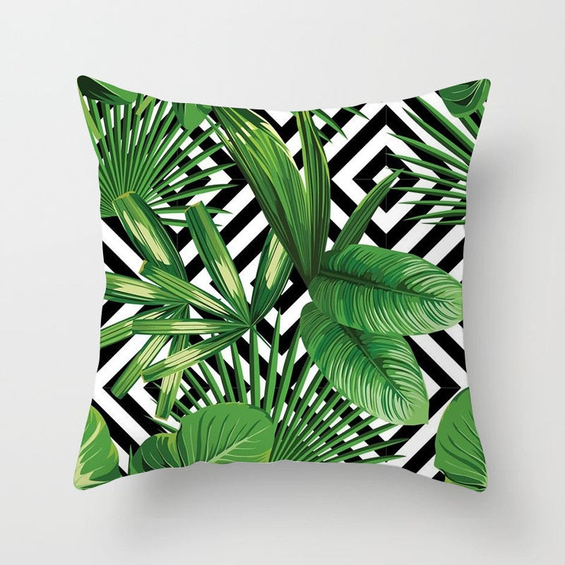 Tropical Leaf Cactus Monstera Cushion Cover 45*45cm Polyester Throw Pillows Sofa Home Decor Decoration Decorative Pillowcase