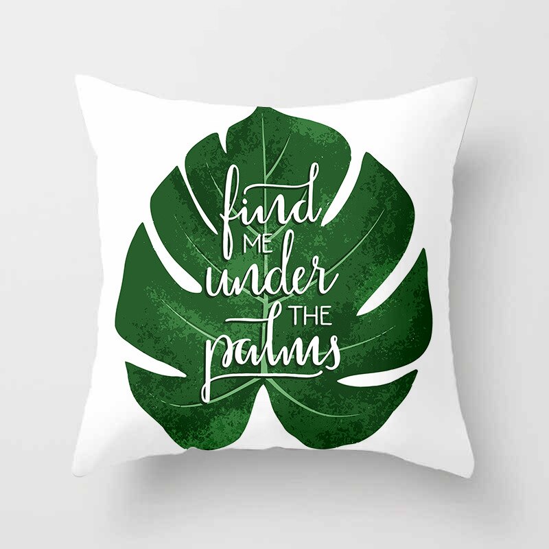 Tropical Leaf Cactus Monstera Cushion Cover 45*45cm Polyester Throw Pillows Sofa Home Decor Decoration Decorative Pillowcase