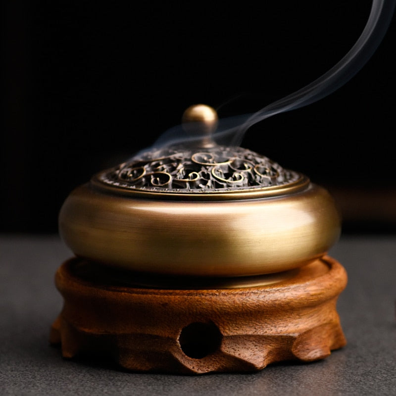 Indoor copper incense burner Aromatherapy Natural Aroma incense coil Fragrance censer holder room home decoration