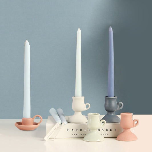 Ceramic Mini Candlestick Home Suuplies Decoration Ornament Stick Candle Holder Desktop Display Furnishings Crafts Home Decor